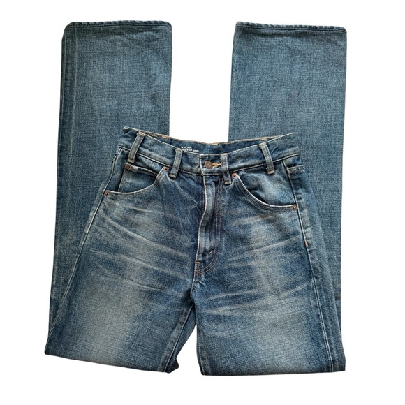 CELINE Designer Flared Surf High Waisted Jeans In Blue Union Wash Denim - Picture 7 of 11